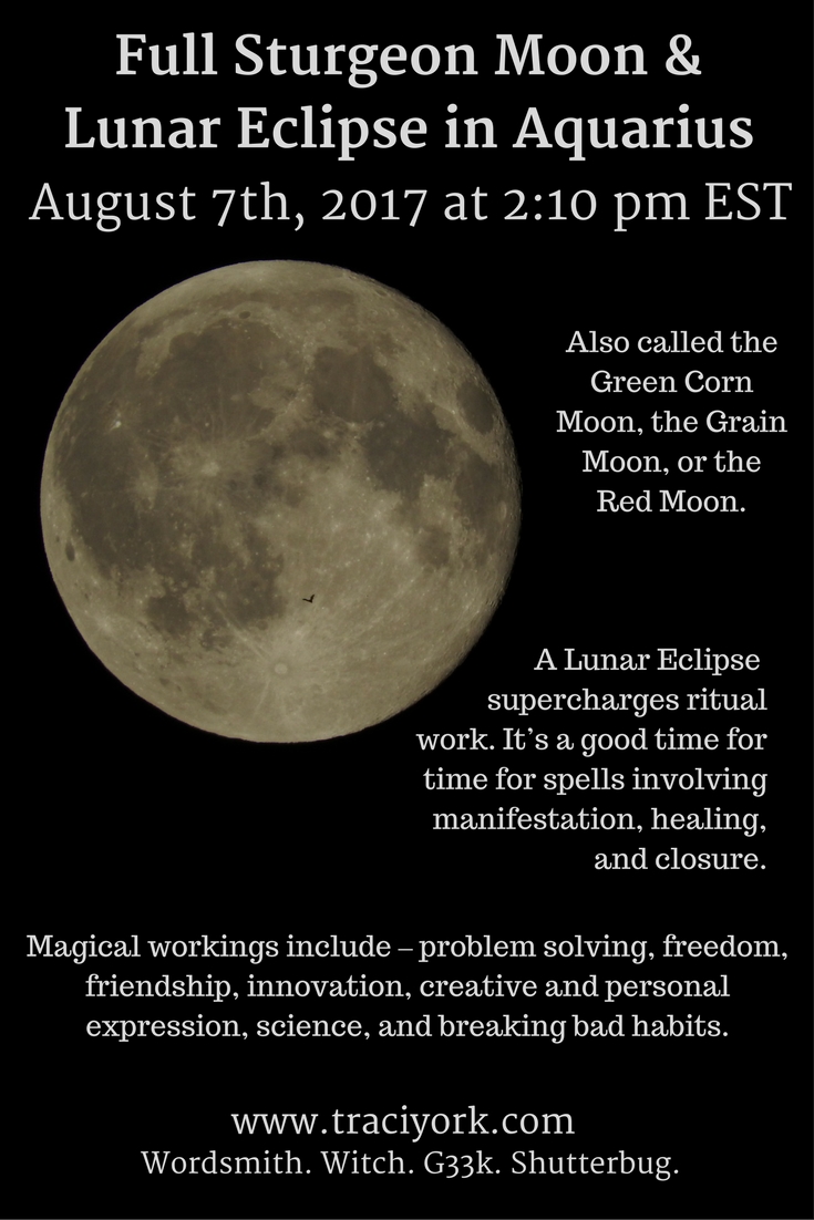 Full Sturgeon Moon In Aquarius And Lunar Eclipse August 7th 2017 Traci York